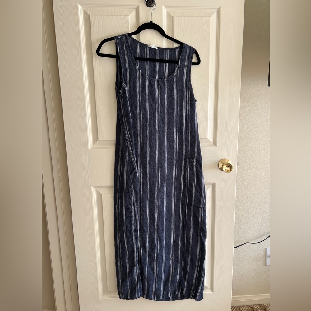 Garnet Hill Blue and White Midi Dress